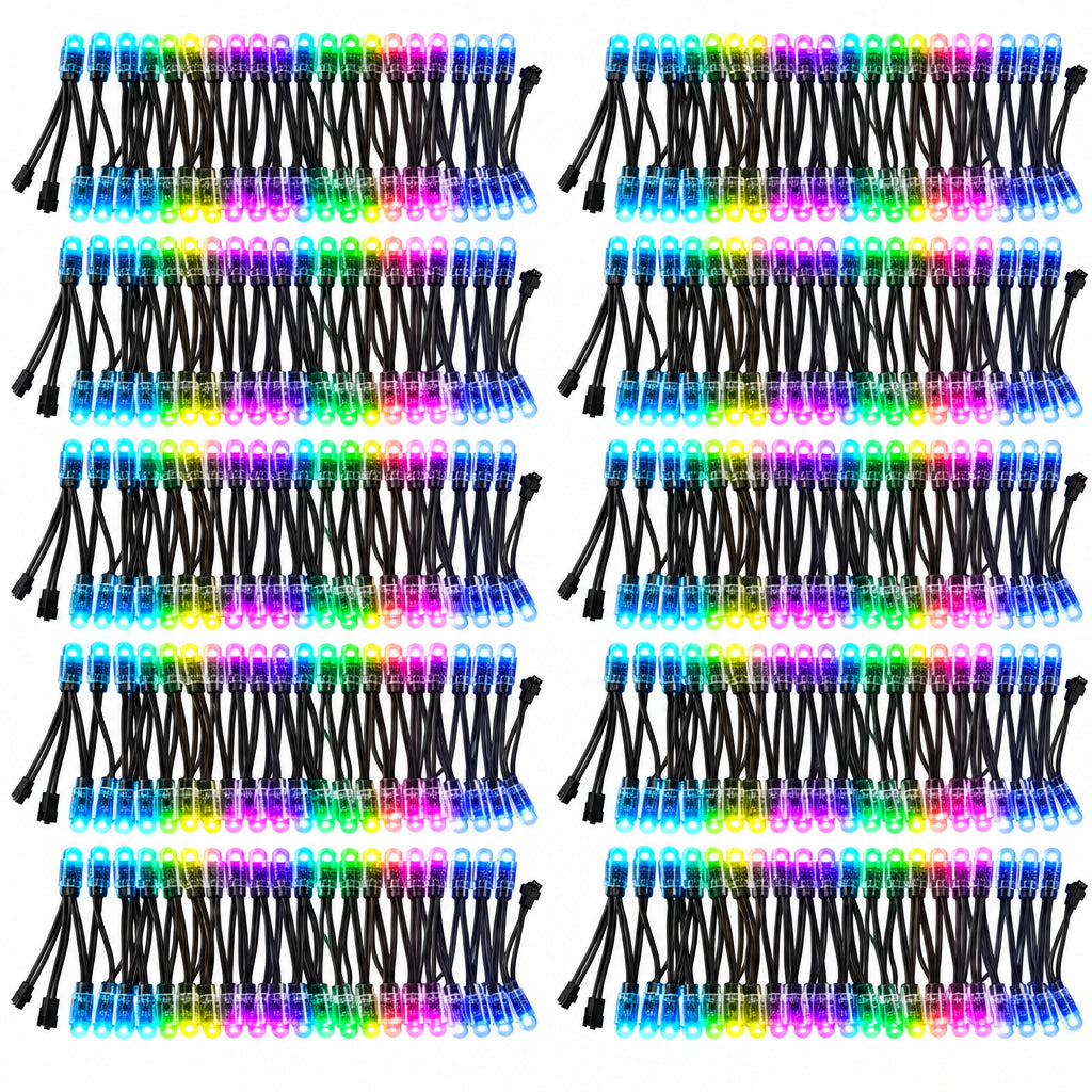ALITOVE 12V WS2811 12mm Diffused RGB LED Pixel String 500pcs – Gomix ...