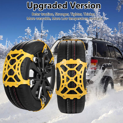 SUPTEMPO 6-Piece Universal Emergency Anti-Slip TPU Snow Chains for Car SUV Truck 165-285mm Tires