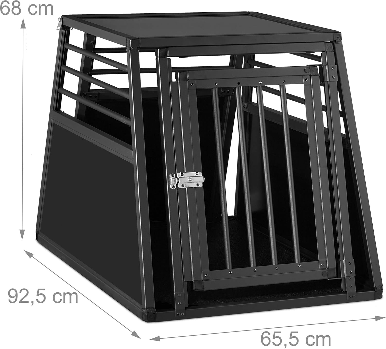 Relaxdays Dog Crate for Car Trunk, Angled Aluminum Pet Travel Cage