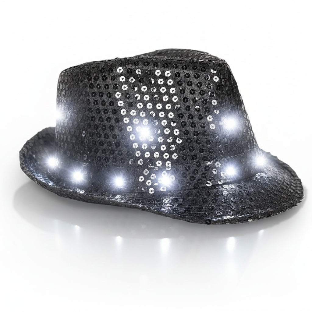 Livarno home Unisex LED Light Up Sequin Fedora Hat