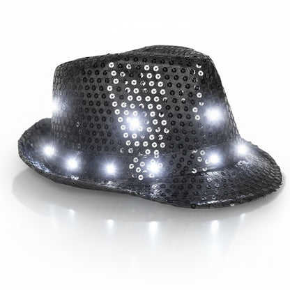 Livarno home Unisex LED Light Up Sequin Fedora Hat