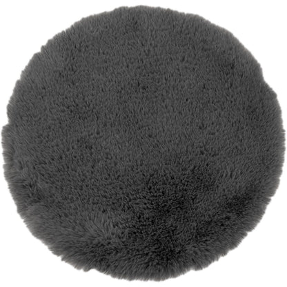 CB Home Style Faux Fur Rug - Anthracite Round Seat Cushion