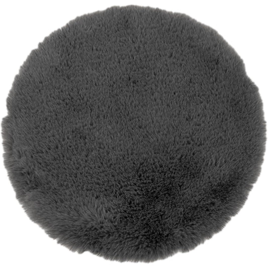 CB Home Style Faux Fur Rug - Anthracite Round Seat Cushion