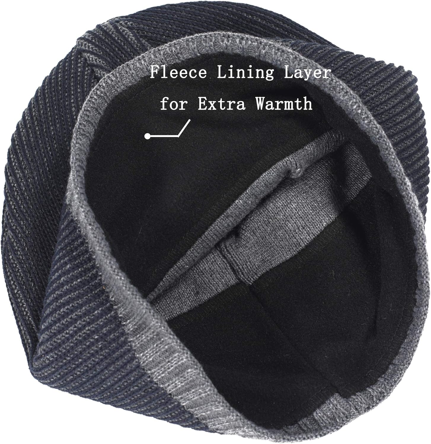 ZLYC Men's Fashion Knit Beanie: Warm, Thick, Fleece-Lined Winter Skull Cap