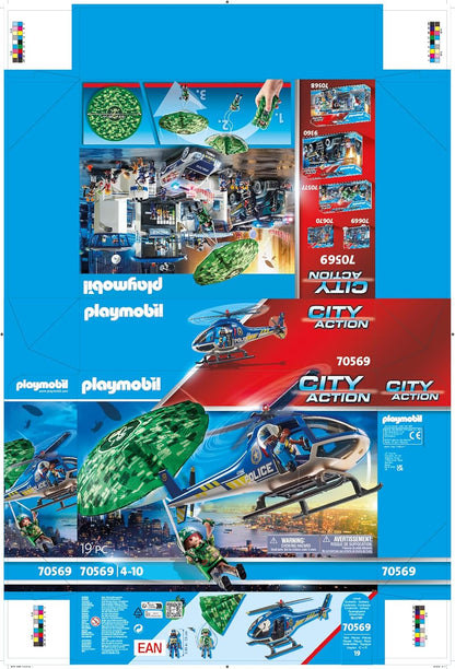 Playmobil City Action Police Helicopter with Parachute and Figures