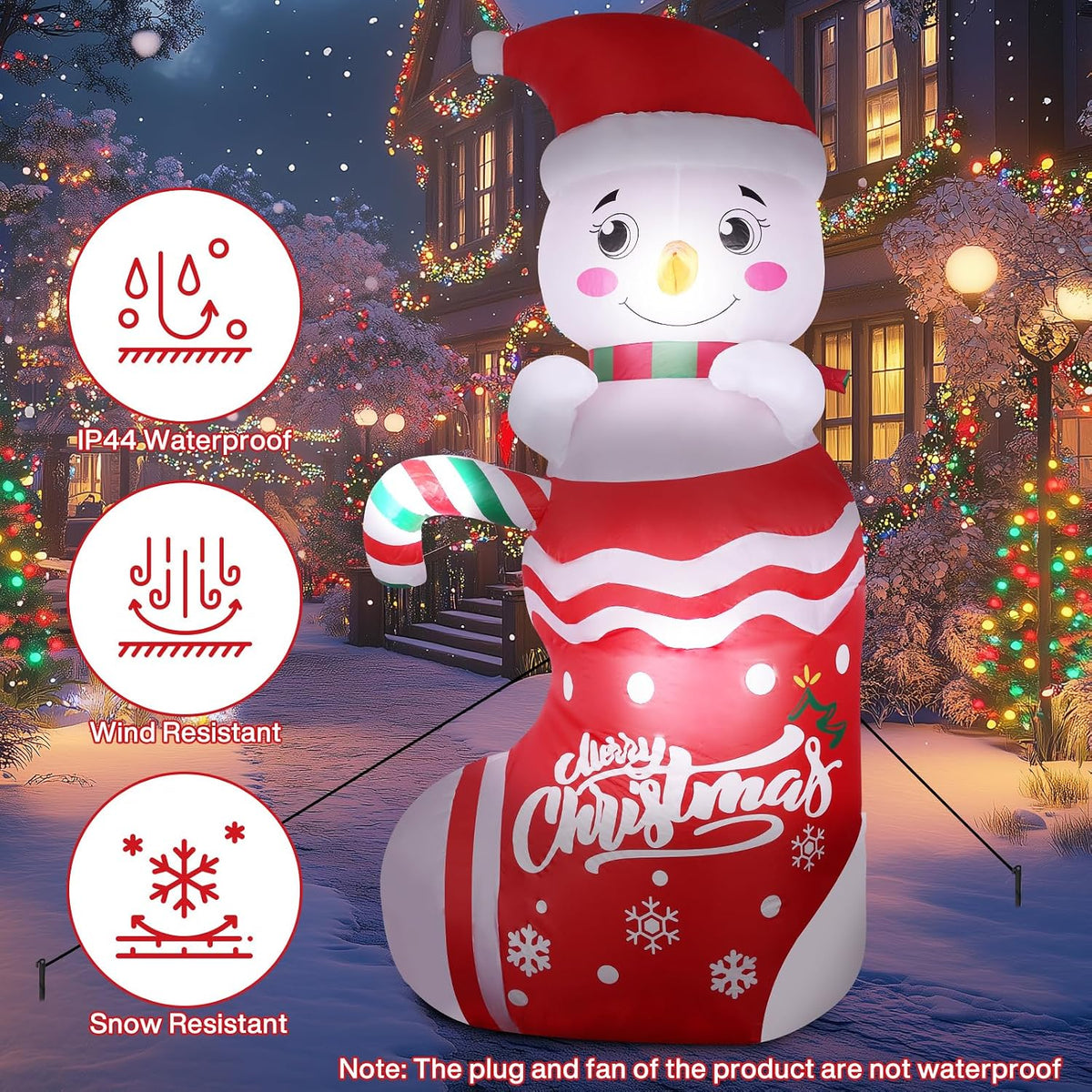 NUZEKY 40807VEQHVQ4O8U Inflatable Snowman 2.4m