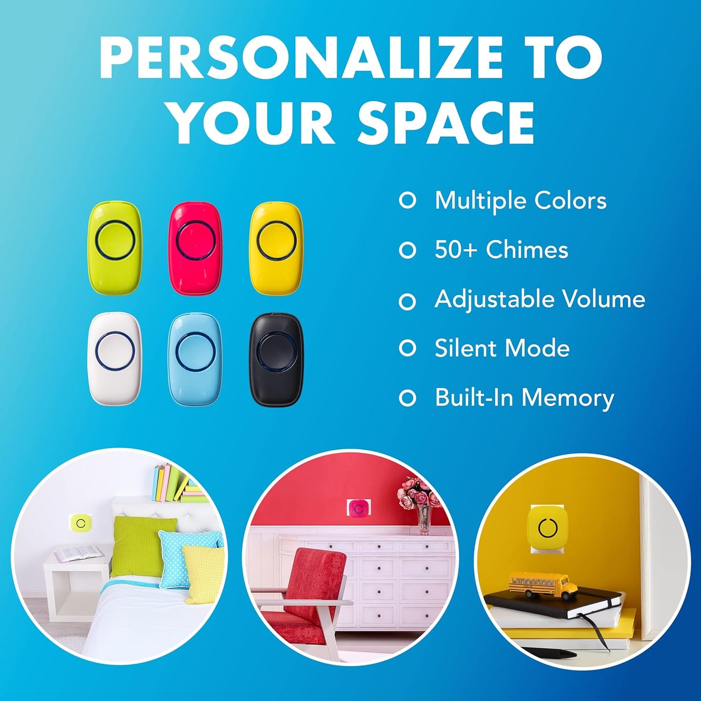SadoTech Wireless Doorbell Kit with Two Receivers and LED Flash for Home