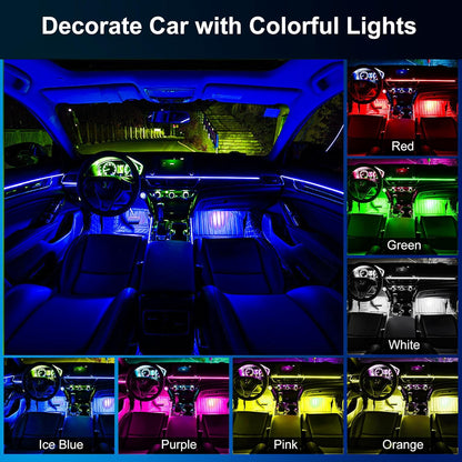 Wilktop RGB Car Interior LED Strip with App 12V