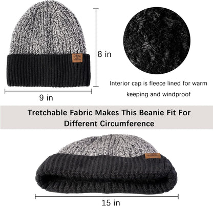 Tofern 3‑Pack Warm Knit Beanie, Scarf & Touch‑Screen Gloves