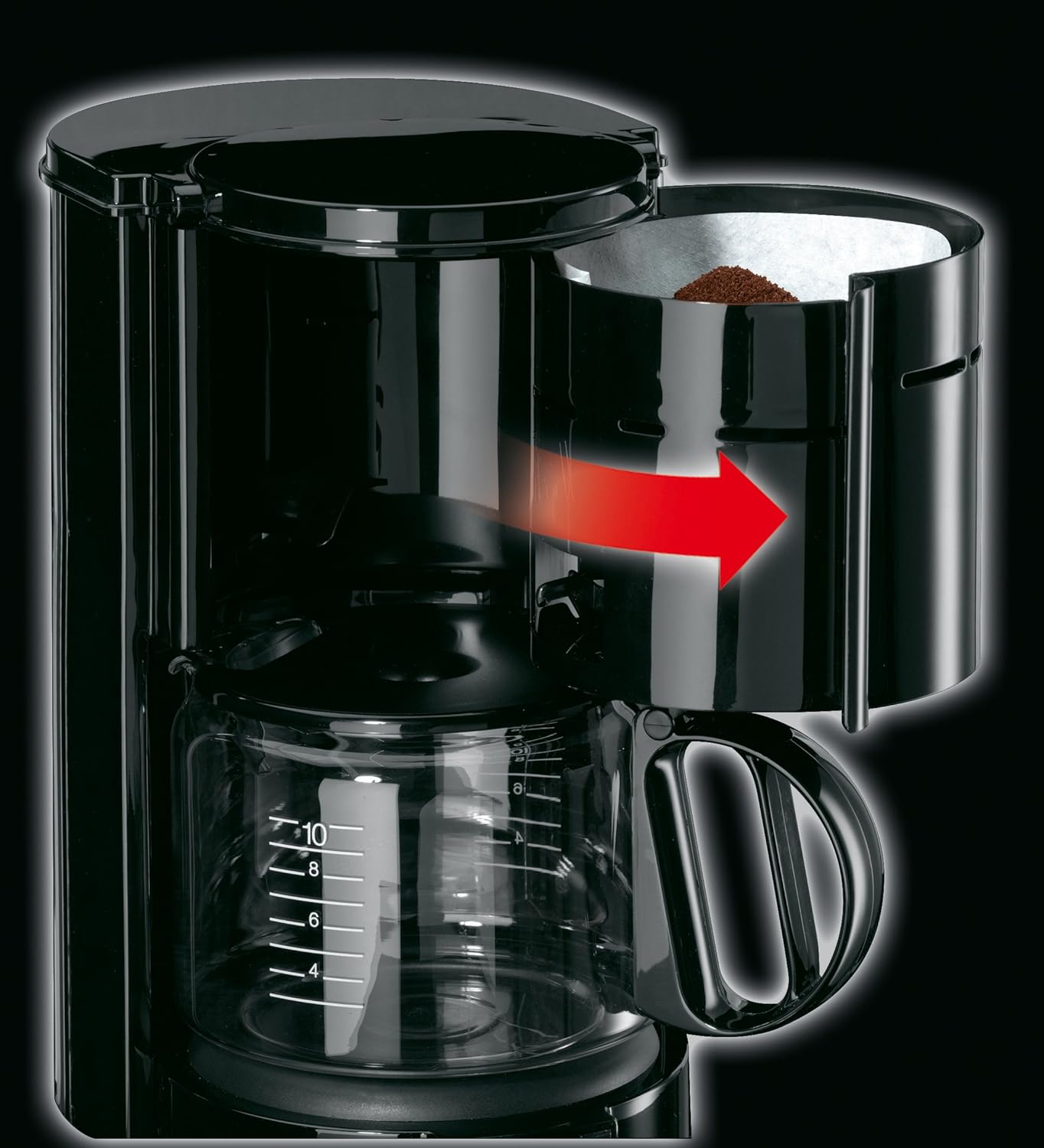 Braun KF47 Black 10‑Cup Filter Coffee Maker with Glass Jug