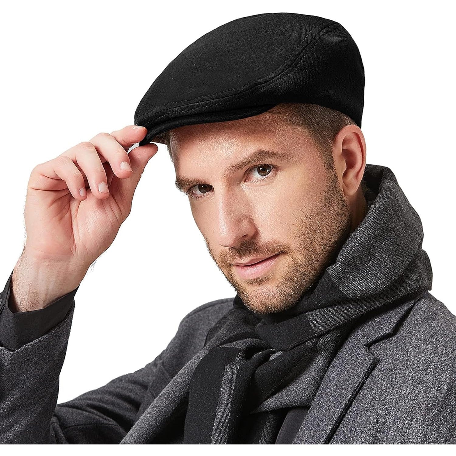 Aowin Men's Classic Cotton Flat Cap Vintage Newsboy