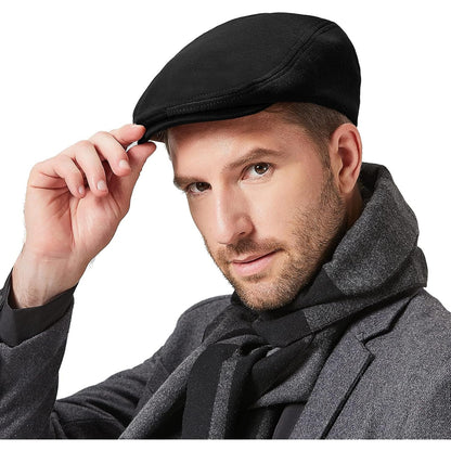 Aowin Men's Classic Cotton Flat Cap Vintage Newsboy