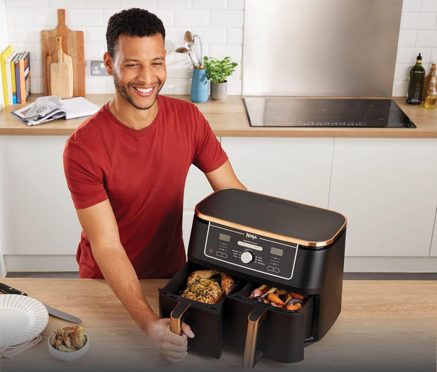 Ninja Foodi MAX Dual Zone Air Fryer 9.5L Copper/Black