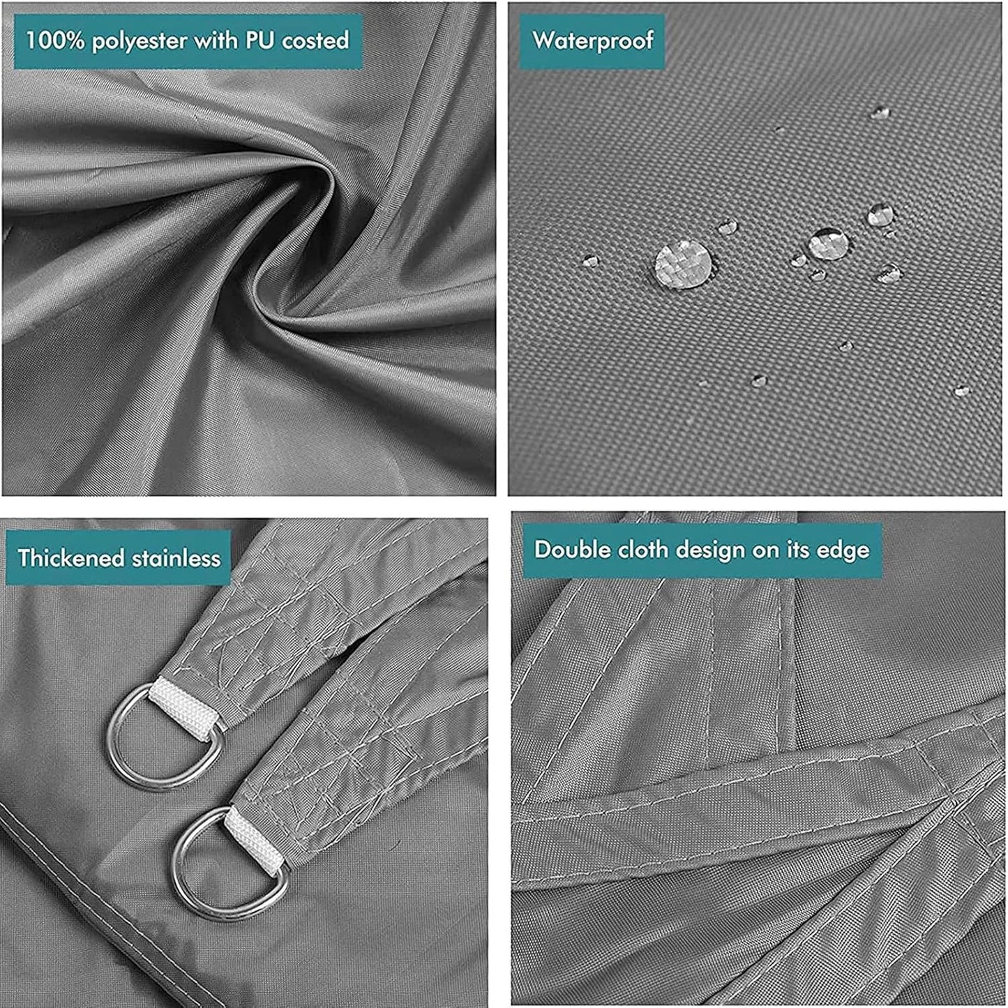 V3VOGUE Waterproof Rectangle Sun Shade Sail 3x6m UV Protection