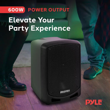 Pyle Portable Bluetooth Karaoke PA Speaker with 600W Power
