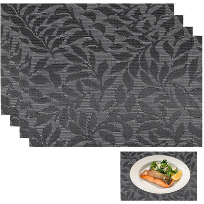 Washable Double-Sided PVC Placemat Set – Heat-Resistant, Moisture-Proof, 4-Pack