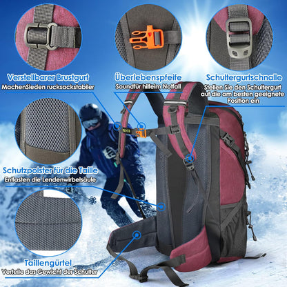 SPGOOD Unisex Waterproof Hiking Backpack 50L Large Capacity