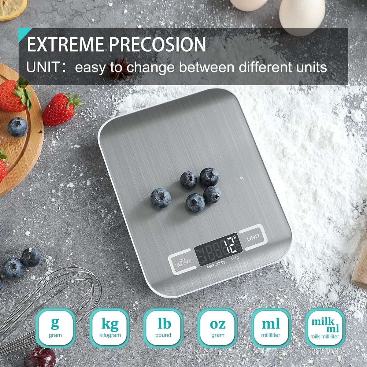Domini K1H Digital Kitchen Scale 5kg White