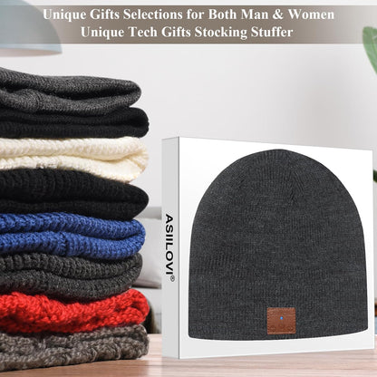 ASIILOVI Bluetooth Beanie with Double-Layer Wool Lining – Warm Wireless Headset