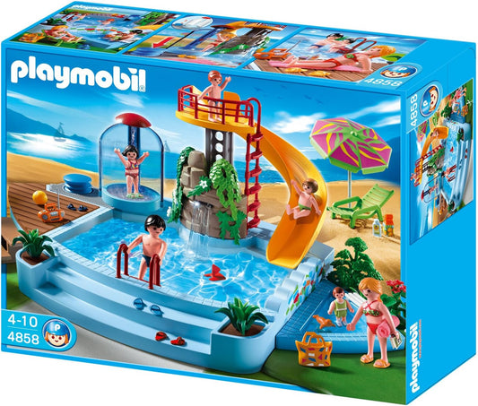 Playmobil 4858 Vibrant Pool with Water Slide Set