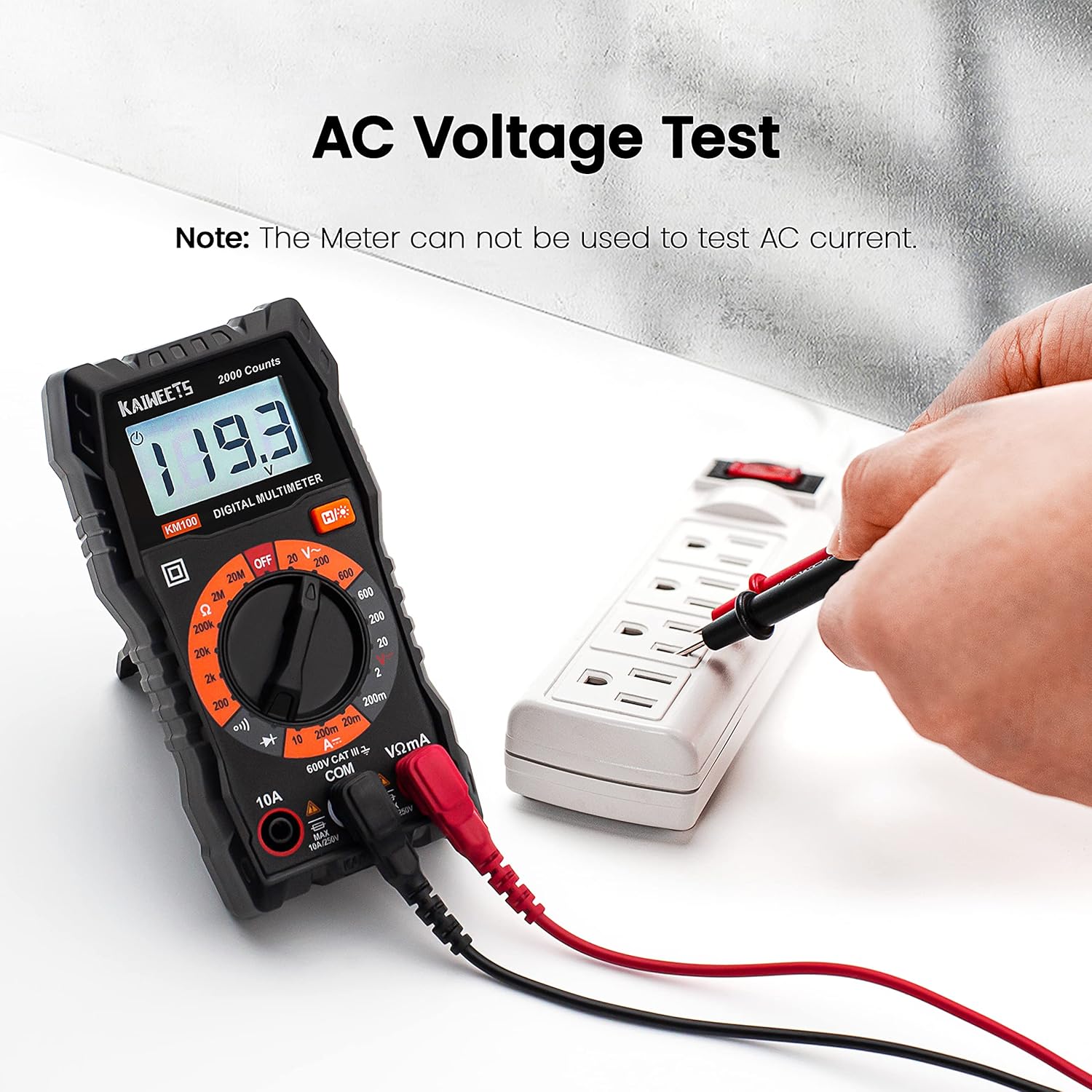 KAIWEETS Digital Multimeter with Case: Accurate AC/DC Voltmeter, Ohm, Amp Tester