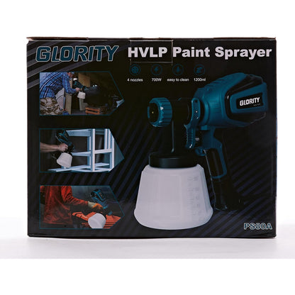 GLORITY 700W HVLP Paint Sprayer with 4 Nozzles & 3 Spray Patterns
