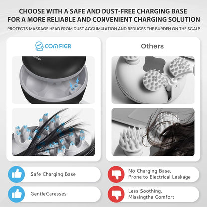 COMFIER Waterproof Cordless Scalp Massager with 4‑Head 28‑Node Design