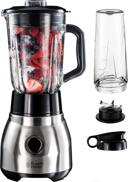 Russell Hobbs 2-in-1 Glass Steel Stand Mixer with To-Go Mug