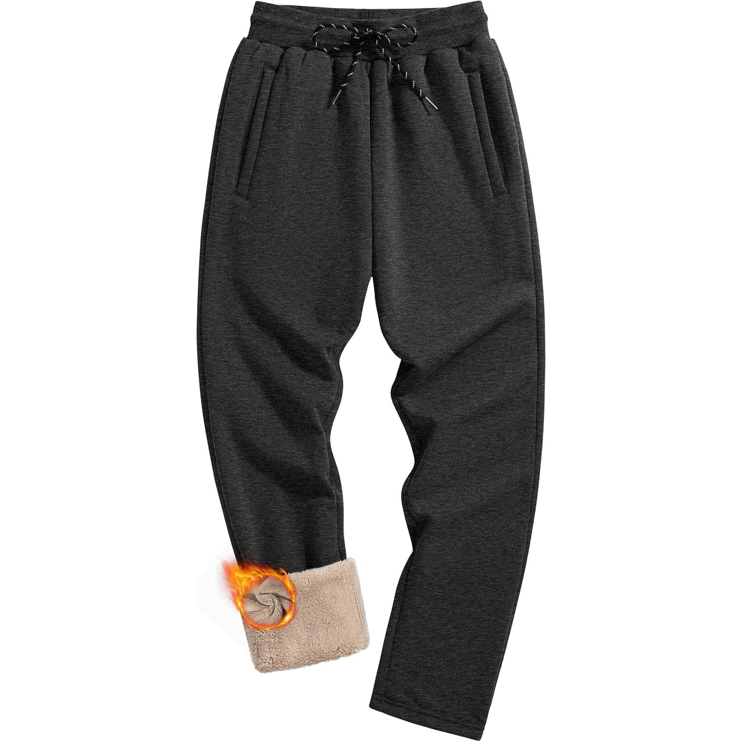 TACVASEN Men's Sherpa-Lined Fleece Sweatpants for Winter Warmth