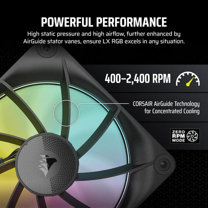 Corsair iCUE Link LX120 RGB 120mm PWM Fan Black
