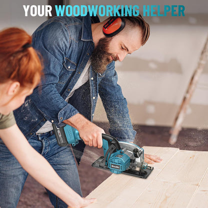 Seesii Mini 4.5" Cordless Circular Saw Kit with Battery