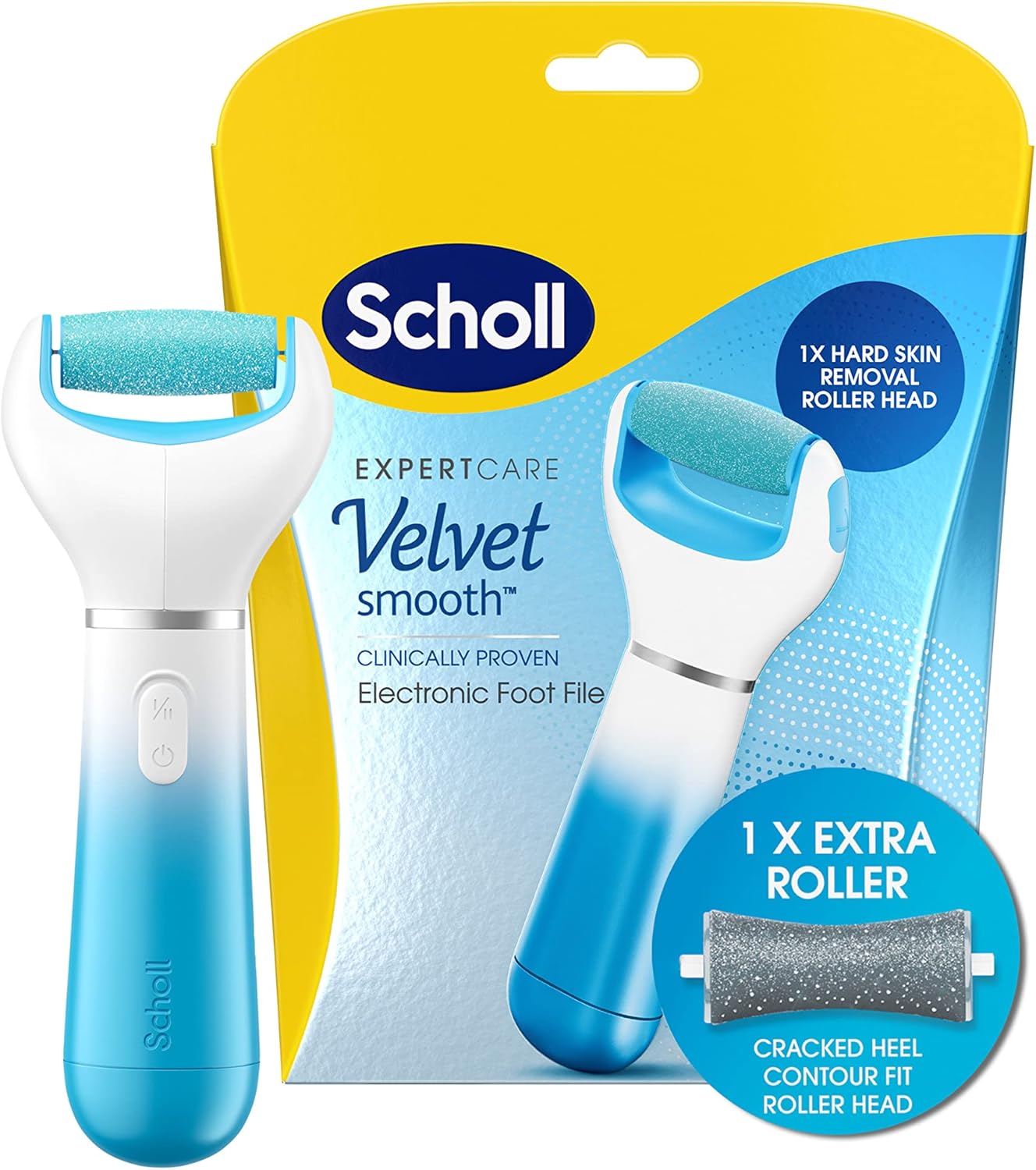 Scholl Velvet Smooth Electric Foot File with Cracked Heel Roller