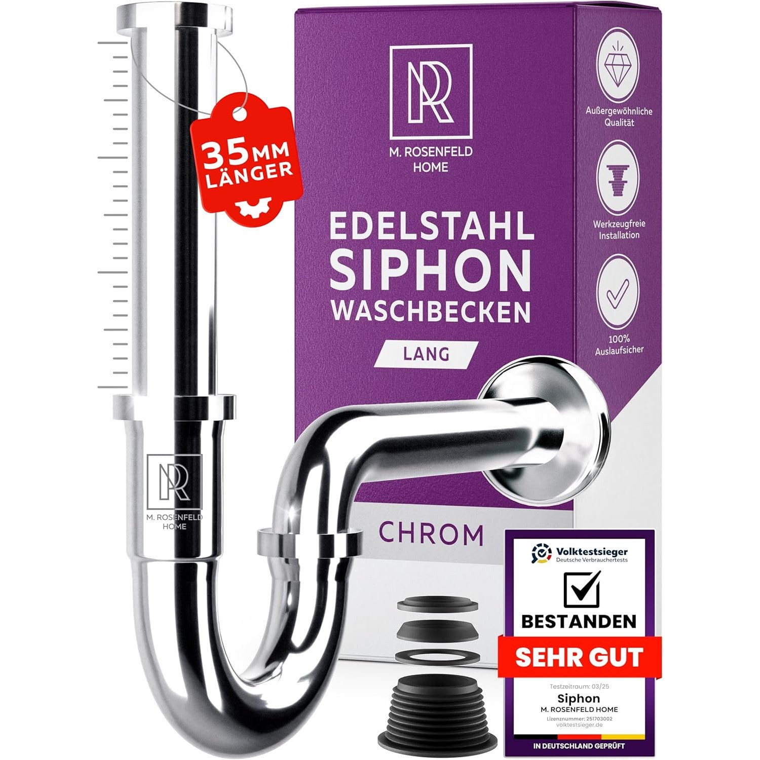 Adjustable Height Stainless Steel Bathroom Sink Siphon L 1-1/4 Inch