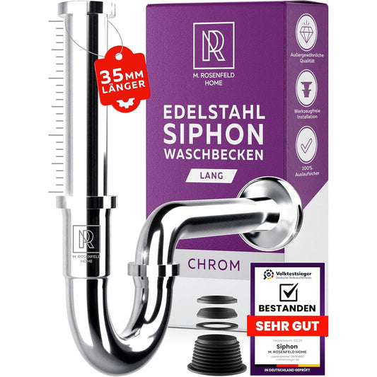 Adjustable Height Stainless Steel Bathroom Sink Siphon L 1-1/4 Inch
