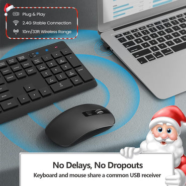 PONVIT PC230 Wireless Keyboard and Mouse Combo with Silent Click