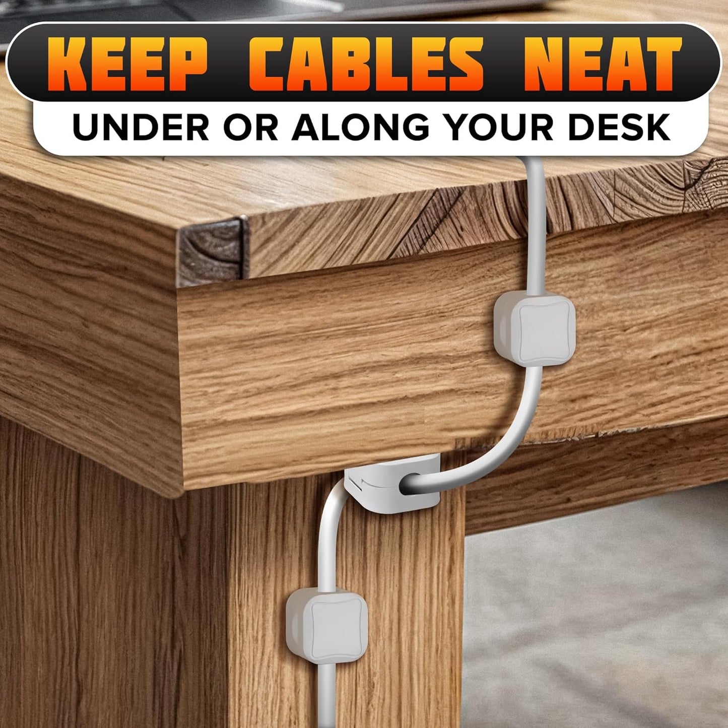 Grizzly Supply Magnetic Cable Holder 10-Pack White for Charging HDMI USB Cables