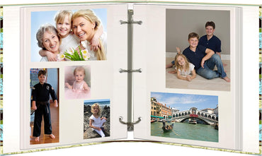 Magnetic Self-Stick 3‑Ring Photo Album with 100 Pages and Pattern Designs