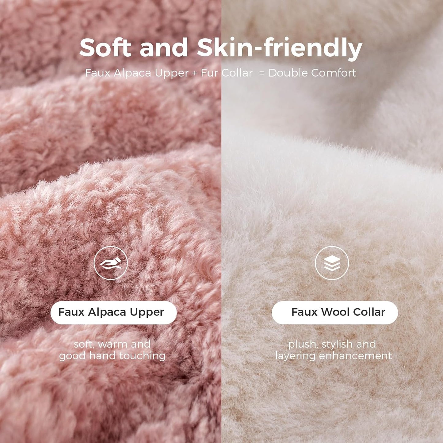 HomeTop Women's Memory Foam Slippers with Cozy Faux Fur Collar