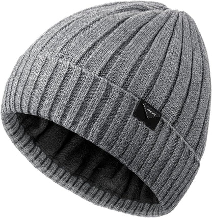 Wmcaps Unisex Adult Beanie – Warm Flannel Winter Hat – Grey, Black, Brown, Navy, Slate