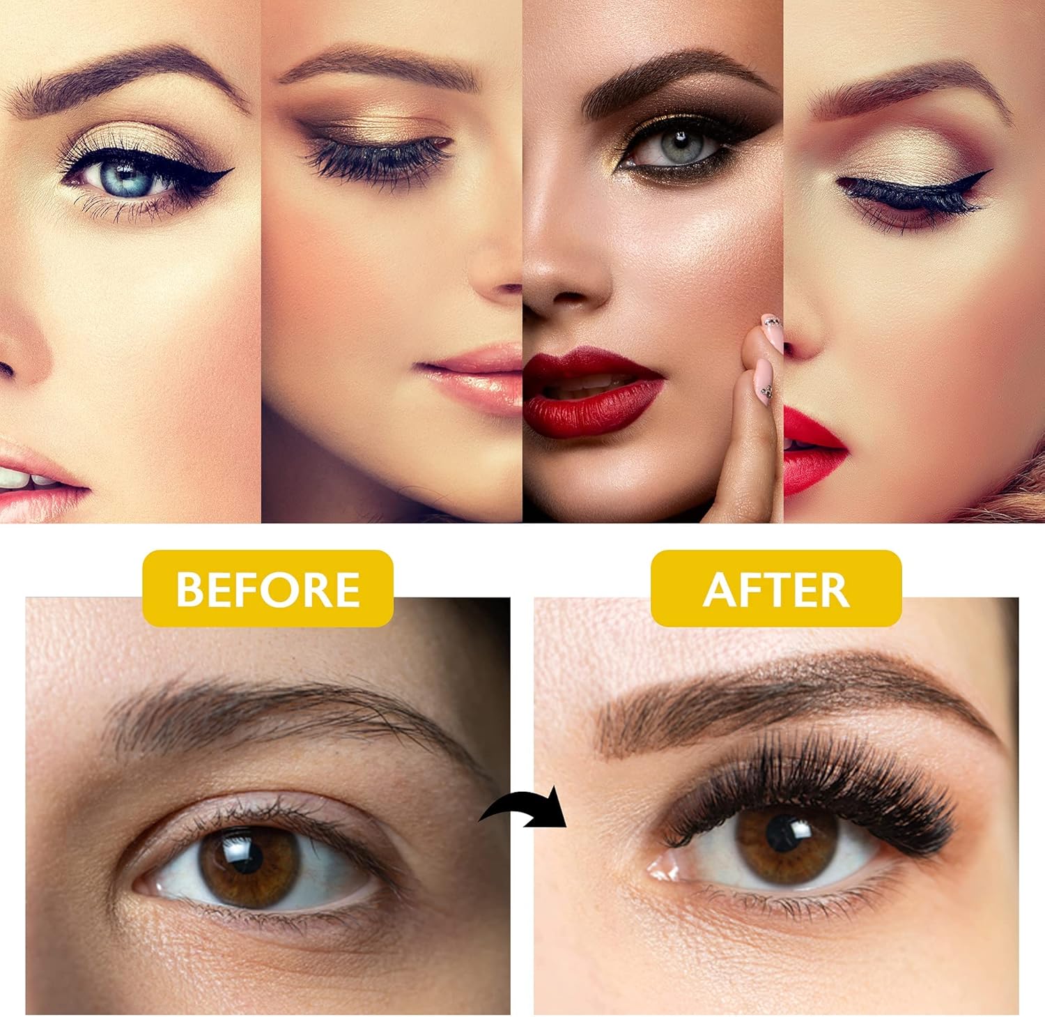 Chlffua Magnetic Eyelash Set 3-Pair Waterproof Reusable Natural Look Ultra-Thin