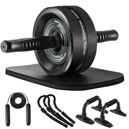 Gonex 7-in-1 Ab Roller Wheel Rope, Bands & Push-Up Bars