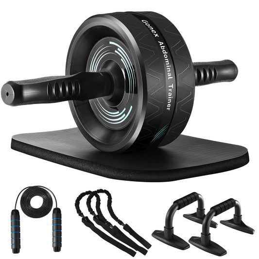 Gonex 7-in-1 Ab Roller Wheel Rope, Bands & Push-Up Bars