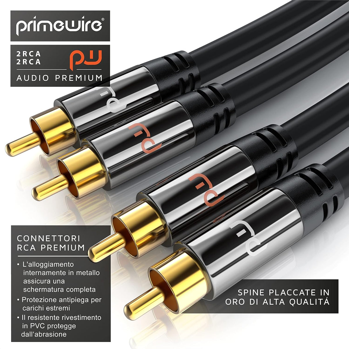 Primewire 2x RCA Male to 2x RCA Male Stereo Audio Cable