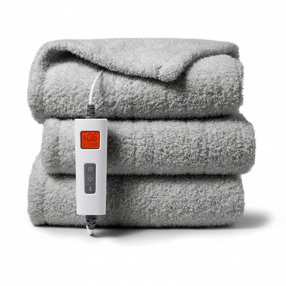CAROMIO Electric Blanket 130 x 180 cm 6 Heat Settings Auto Shut-Off Grey