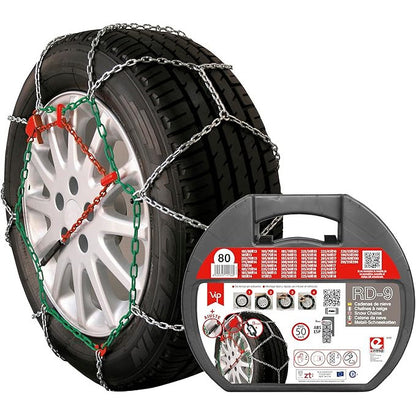 VIP RD9 Metal Snow Chains 9mm Size 80 with Gloves