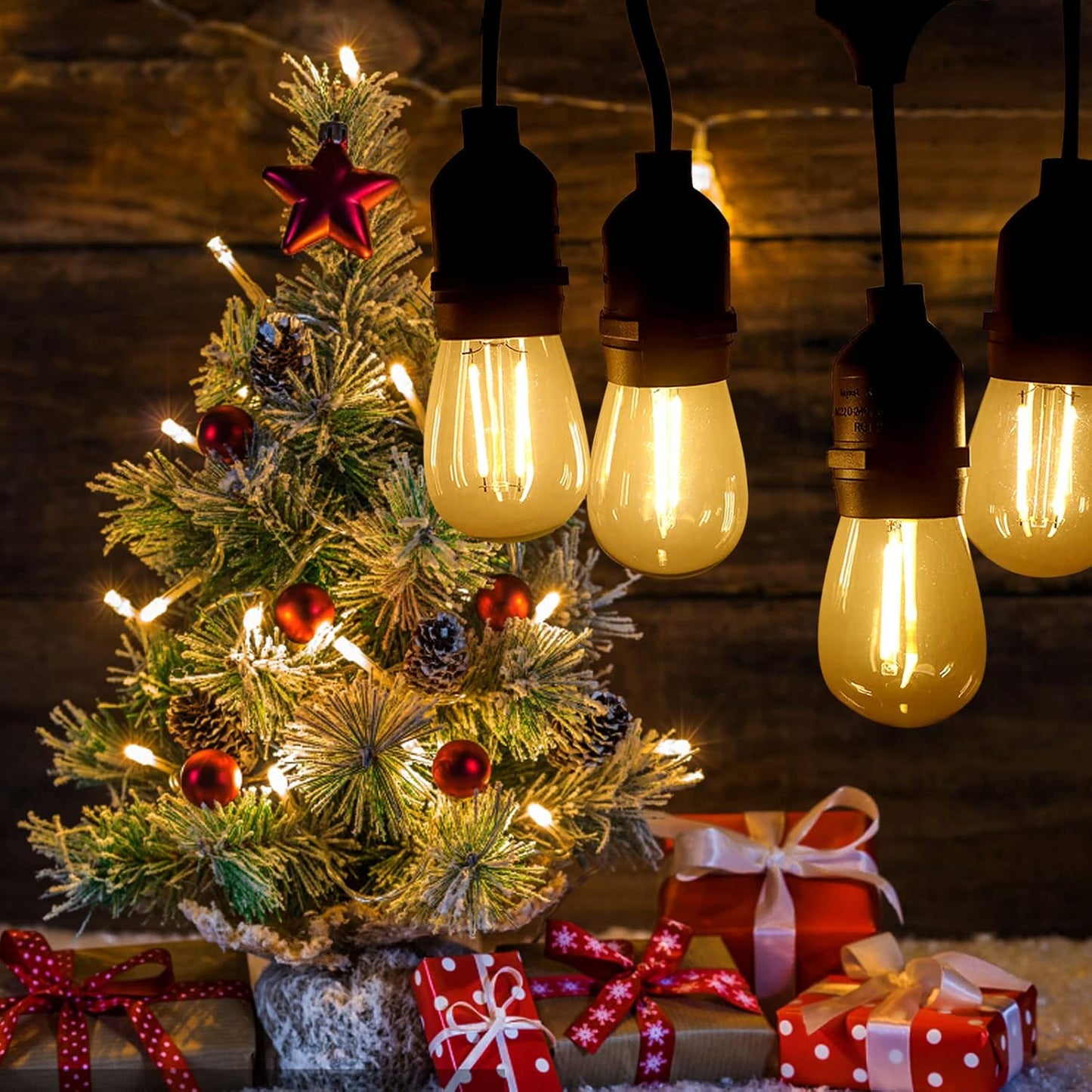 LangPlus+ 49FT Heavy Duty Waterproof Outdoor LED String Lights