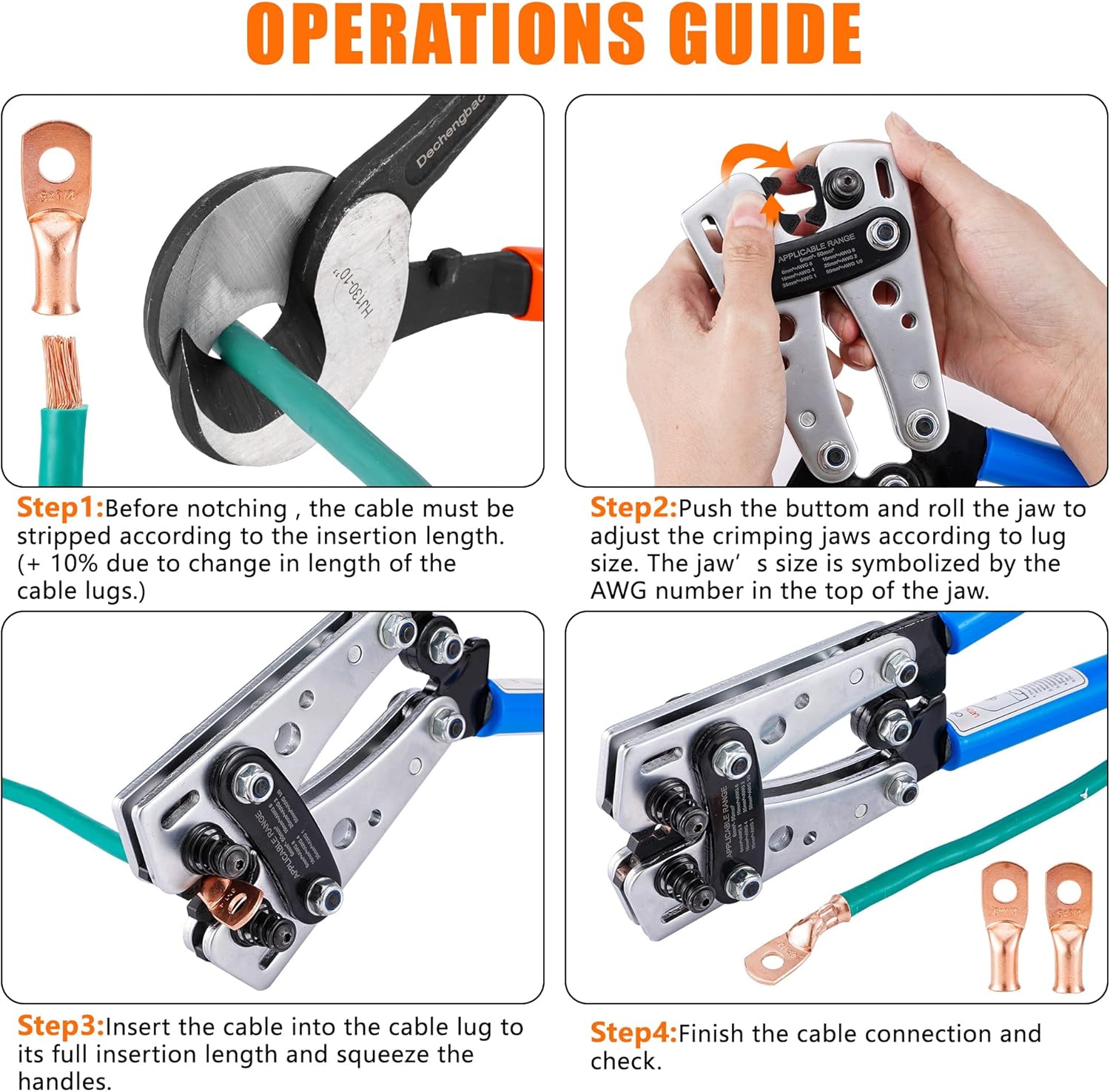 Dechengbao HX50B Battery Cable Lug Crimper