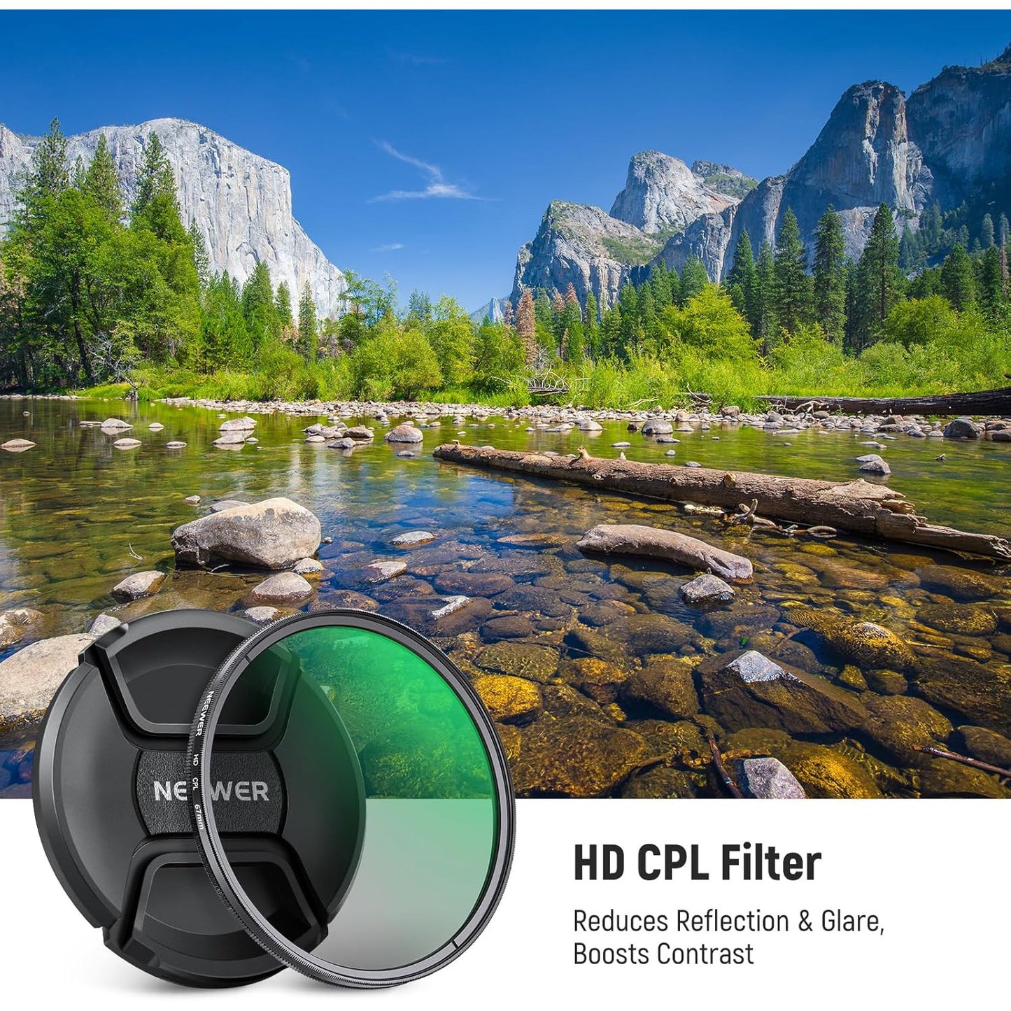 NEEWER Ultra Thin 67mm Circular Polarizing Filter with Lens Cap