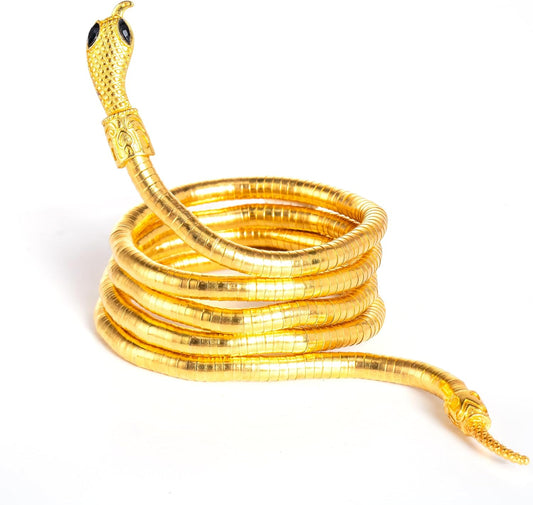 Spooktacular Creations Gold Snake Arm Cuff: Flexible Halloween Bracelet for Adults and Kids