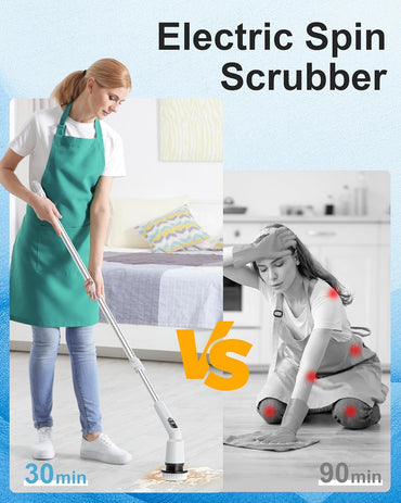 Kimeetol Waterproof Electric Spin Scrubber with Adjustable Handle